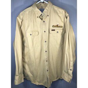 Carhartt Heavyweight Sportsmans guide Brushed cotton Sz Lg Work Shirt Beige